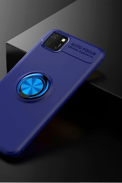 Huawei Y5P Kılıf Range Yüzüklü Silikon - Mavi - Resim 2