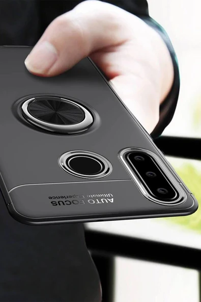 Huawei Y6P Kılıf Range Yüzüklü Silikon - Siyah - Resim 3