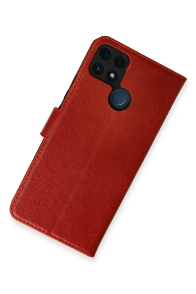 Realme C25 Kılıf Trend S Plus Kapaklı Kılıf - Kırmızı - Resim 2