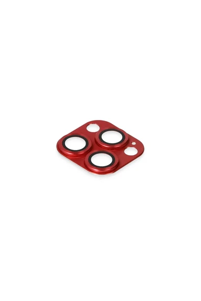 iPhone 13 Pro Max Pers Alüminyum Kamera Lens - Kırmızı - Resim 4