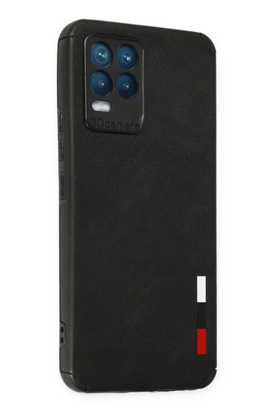 Realme 8 Kılıf Loop Deri Silikon - Siyah - Resim 3