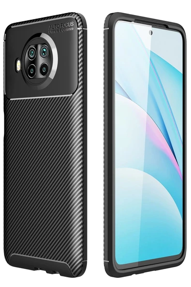Xiaomi Mi 10T Lite Kılıf Auto Focus Karbon Kapak - Siyah ürün görseli