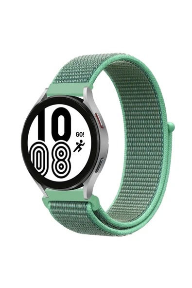 Samsung Galaxy Watch 4 Hasırlı Cırtcırtlı Kordon - Turkuaz ürün görseli