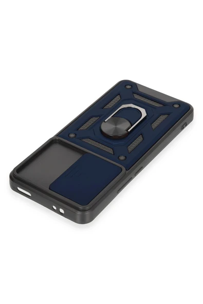 Xiaomi Mi 12T Pro Kılıf Pars Lens Yüzüklü Silikon - Lacivert - Resim 4