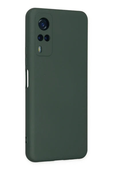 Vivo Y53S Kılıf Nano içi Kadife Silikon - Koyu Yeşil - Resim 2