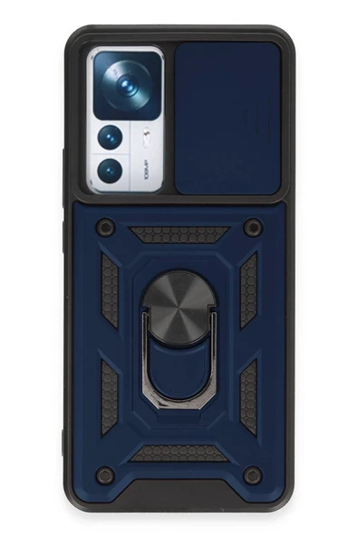 Xiaomi Mi 12T Pro Kılıf Pars Lens Yüzüklü Silikon - Lacivert ürün görseli