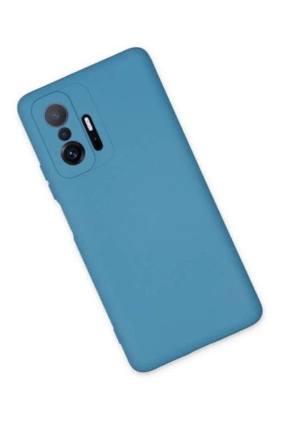 Xiaomi Mi 11T Pro Kılıf Nano içi Kadife Silikon - Mavi - Resim 3