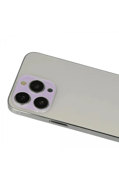 iPhone 13 Pro Max Rainbow Kamera Lens Koruma Cam - Mor ürün görseli