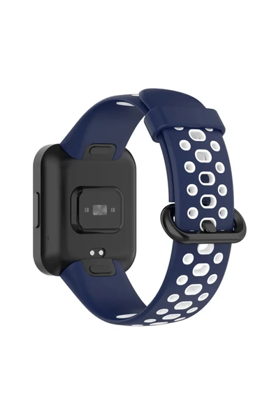 Xiaomi Redmi Watch 2 Spor Delikli Kordon - Lacivert-Beyaz - Resim 2