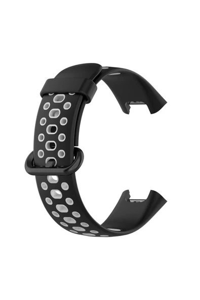 Xiaomi Redmi Watch 2 Spor Delikli Kordon - Siyah-Gri - Resim 3