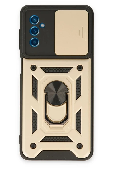 Samsung Galaxy M52 5G Kılıf Pars Lens Yüzüklü Silikon - Gold ürün görseli