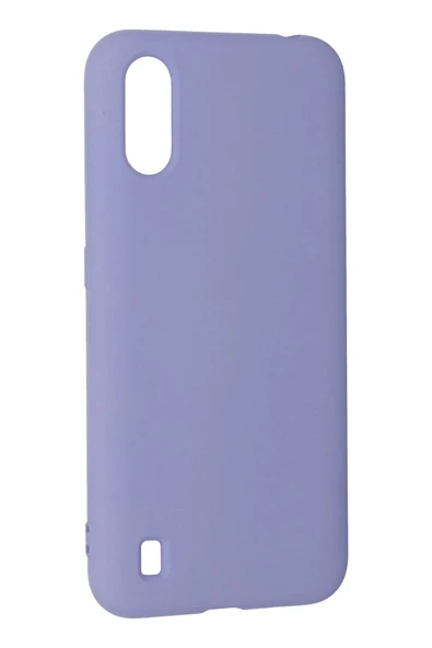 Samsung Galaxy A01 Kılıf Nano içi Kadife Silikon - Lila - Resim 2