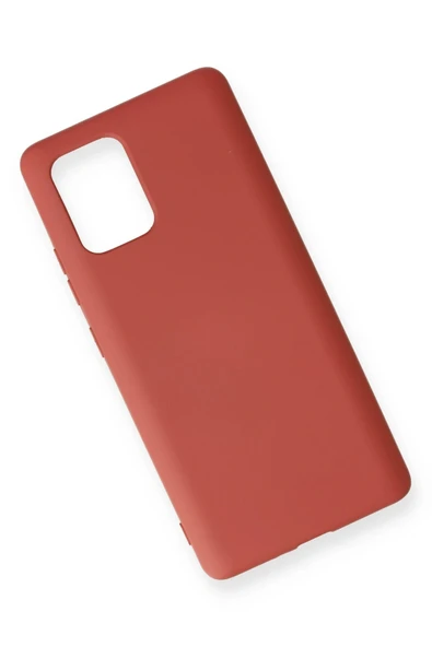 Samsung Galaxy A91 / S10 Lite Kılıf Nano içi Kadife Silikon - Kiremit - Resim 3