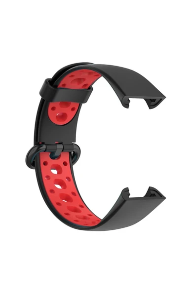 Xiaomi Redmi Watch 2 Spor Delikli Kordon - Siyah-Kırmızı - Resim 2