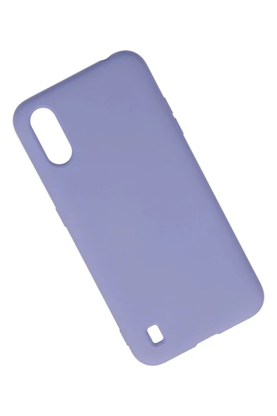 Samsung Galaxy A01 Kılıf Nano içi Kadife Silikon - Lila - Resim 3