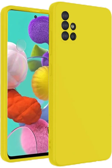 Samsung Galaxy A31 Kılıf Nano içi Kadife Silikon - Sarı ürün görseli