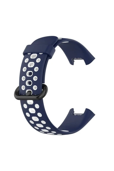 Xiaomi Redmi Watch 2 Spor Delikli Kordon - Lacivert-Beyaz - Resim 3