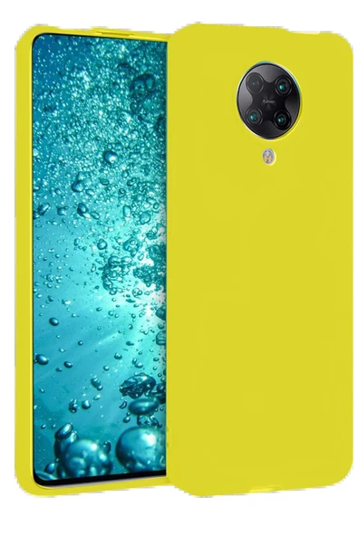 Xiaomi Redmi K30 Pro Kılıf Nano içi Kadife Silikon - Sarı - Resim 2