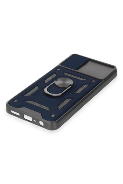 Samsung Galaxy A04E Kılıf Pars Lens Yüzüklü Silikon - Lacivert - Resim 5