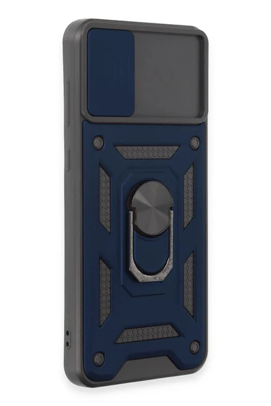 Samsung Galaxy A04E Kılıf Pars Lens Yüzüklü Silikon - Lacivert - Resim 3