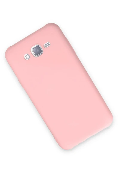 Samsung Galaxy J7 Kılıf Nano içi Kadife Silikon - Pudra - Resim 2