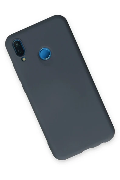 Huawei P20 Lite Kılıf Nano içi Kadife Silikon - Gri - Resim 3