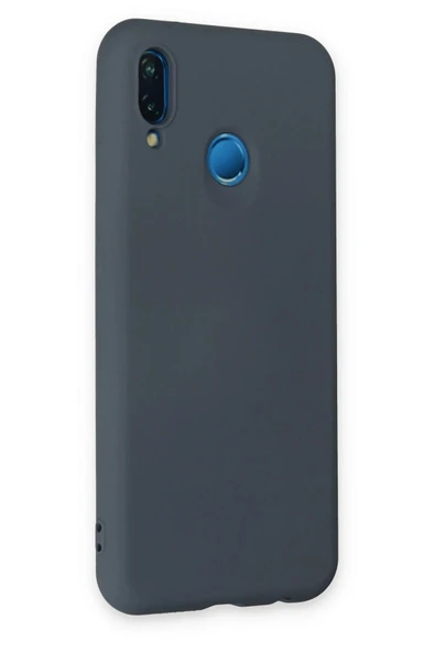 Huawei P20 Lite Kılıf Nano içi Kadife Silikon - Gri - Resim 2