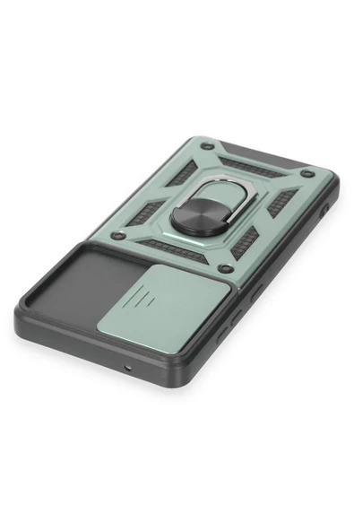 Samsung Galaxy S20 FE Kılıf Pars Lens Yüzüklü Silikon - Yeşil - Resim 4