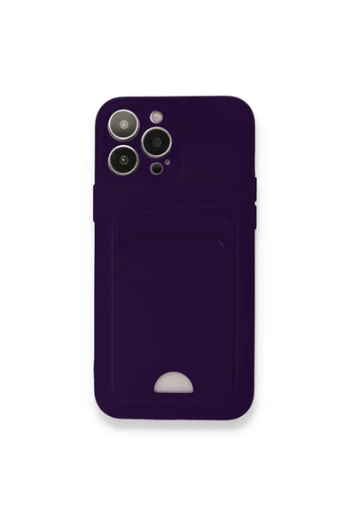 iPhone 13 Pro Kılıf Kelvin Kartvizitli Silikon - Derin Mor ürün görseli