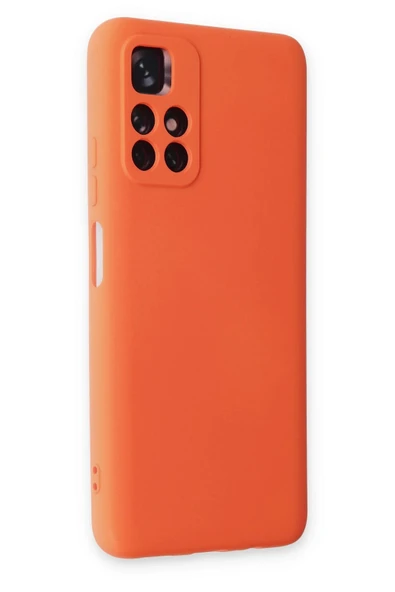 Xiaomi Redmi Note 11T Kılıf Nano içi Kadife Silikon - Turuncu - Resim 2