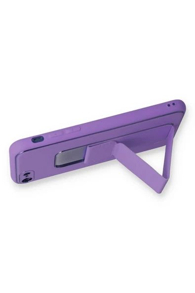 iPhone 7 Kılıf Coco Deri Standlı Kapak - Koyu Lila - Resim 2