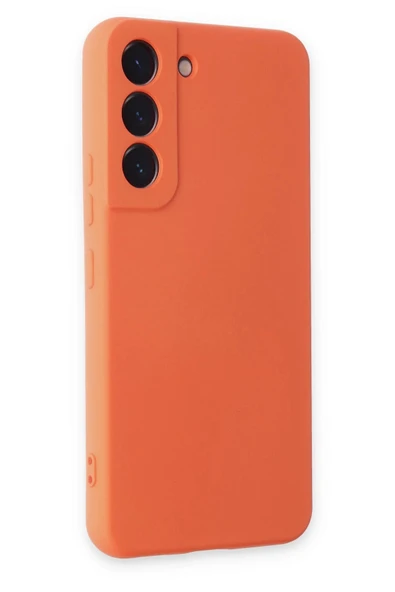 Samsung Galaxy S22 Kılıf Nano içi Kadife Silikon - Turuncu - Resim 2