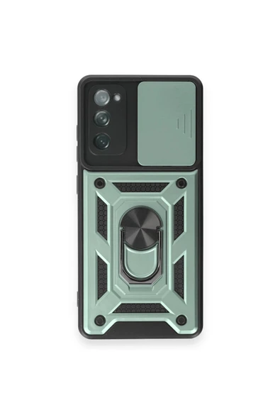 Samsung Galaxy S20 FE Kılıf Pars Lens Yüzüklü Silikon - Yeşil ürün görseli