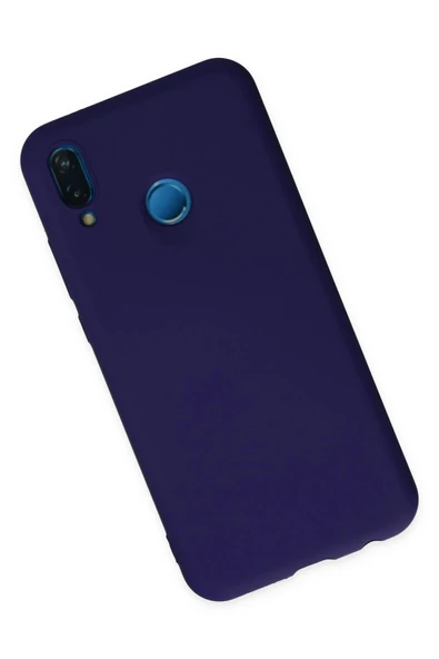 Huawei P20 Lite Kılıf Nano içi Kadife Silikon - Mor - Resim 3