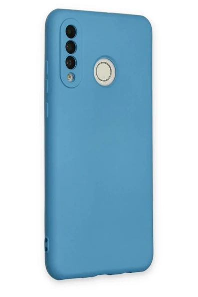 Huawei P30 Lite Kılıf Nano içi Kadife Silikon - Mavi - Resim 2