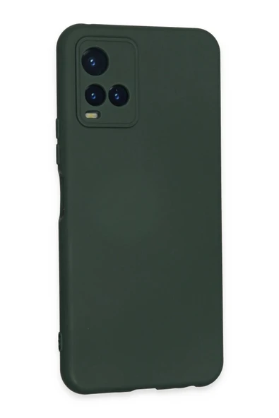 Vivo Y21S Kılıf Nano içi Kadife Silikon - Koyu Yeşil - Resim 2