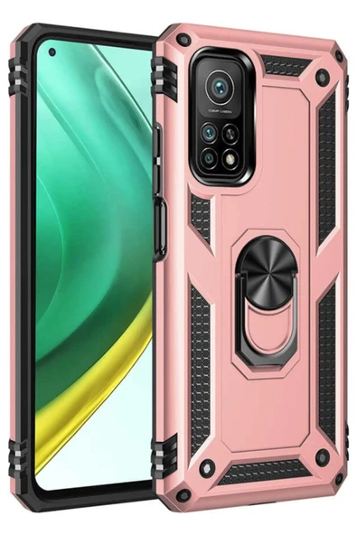 Xiaomi Mi 10T Pro Kılıf Sofya Yüzüklü Silikon Kapak - Rose ürün görseli
