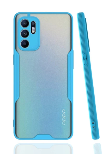 Oppo Reno 6 Kılıf Platin Silikon - Mavi ürün görseli