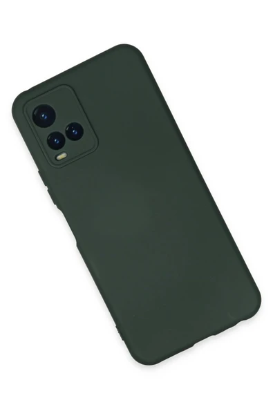 Vivo Y21S Kılıf Nano içi Kadife Silikon - Koyu Yeşil - Resim 3