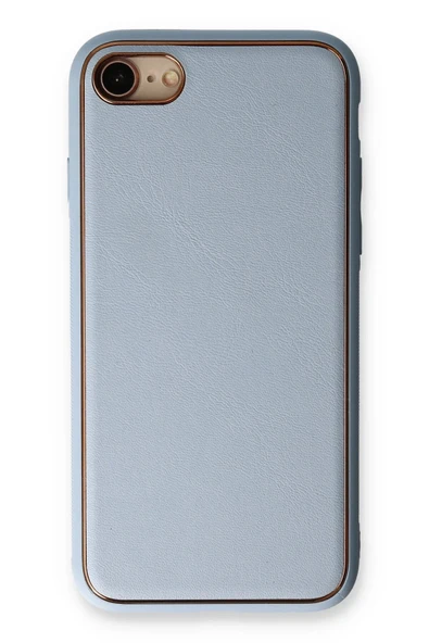 iPhone 7 Kılıf Coco Deri Silikon Kapak - Açık Mavi ürün görseli