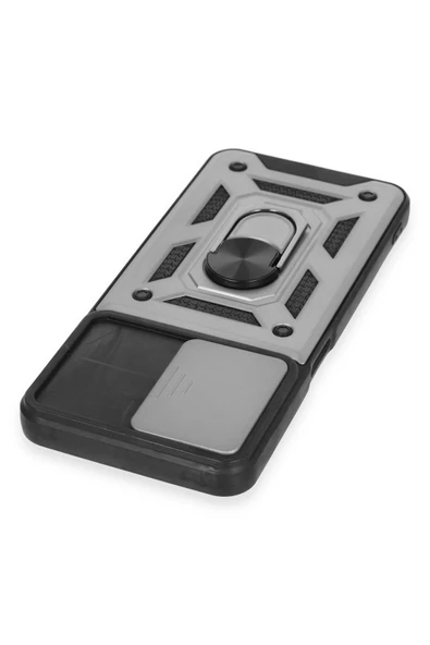 Realme C35 Kılıf Pars Lens Yüzüklü Silikon - Gümüş - Resim 4