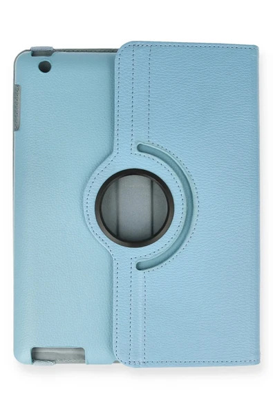 iPad 4 9.7 Kılıf 360 Tablet Deri Kılıf - Turkuaz - Resim 2