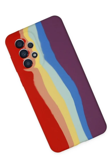 Samsung Galaxy A53 5G Kılıf Ebruli Lansman Silikon - Kırmızı-Mor - Resim 2