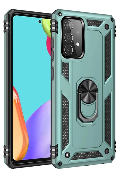 Samsung Galaxy A33 5G Kılıf Sofya Yüzüklü Silikon Kapak - Yeşil ürün görseli