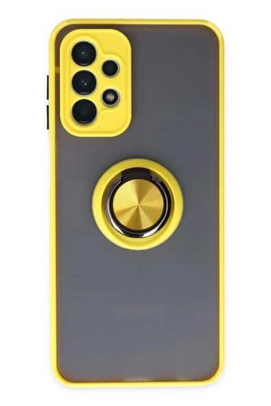 Samsung Galaxy A23 4G Kılıf Montreal Yüzüklü Silikon Kapak - Sarı ürün görseli