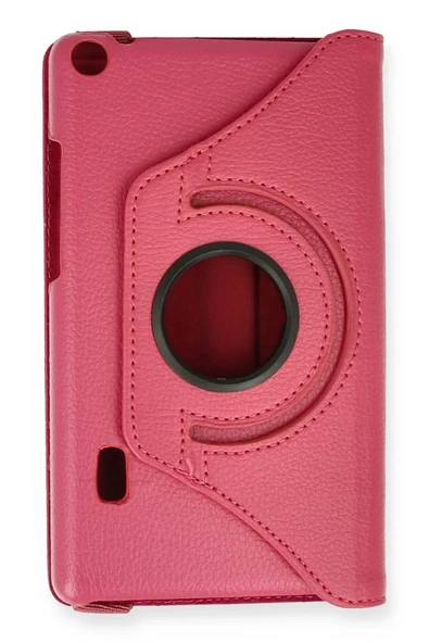 Huawei MediaPad T3 7 Kılıf 360 Tablet Deri Kılıf - Pembe - Resim 2