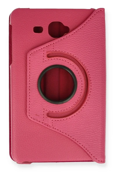 Samsung Galaxy T280 Tab A 7 Kılıf 360 Tablet Deri Kılıf - Pembe - Resim 3