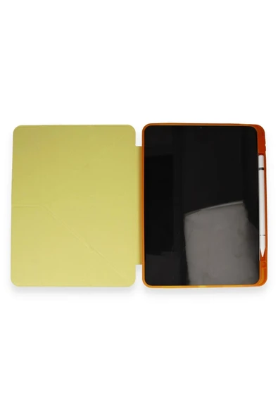 iPad Pro 11 (2018) Kılıf Kalemlikli Mars Tablet Kılıfı - Açık Sarı - Resim 4