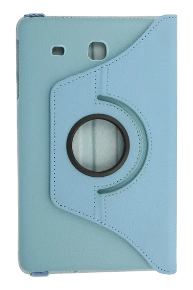 Samsung Galaxy T560 Tab E 9.7 Kılıf 360 Tablet Deri Kılıf - Turkuaz - Resim 2