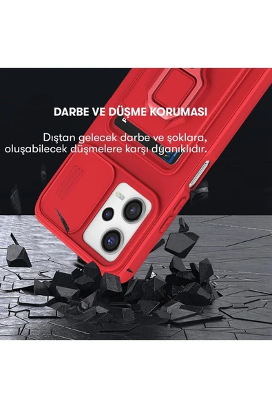 Xiaomi Poco X5 5G Kılıf Zuma Kartvizitli Yüzüklü Silikon - Siyah - Resim 2